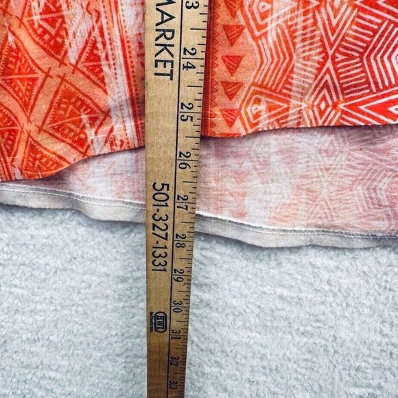 Chicos Womens V Neck Shirt Size Large Orange Geometric Metallic Rhinestones - Picture 10 of 10
